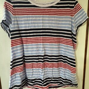 Crown & Ivy Multicolor Striped Short Sleeve Tee
